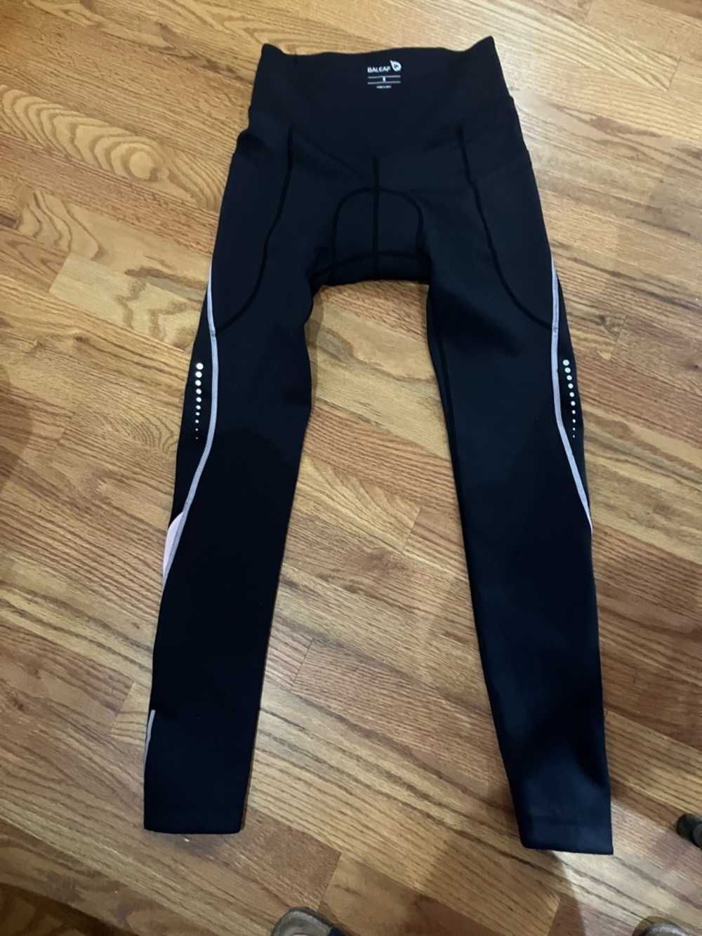 Baleaf Black Women’s Cycle Leggings with Reflective Accents Sz S EUC